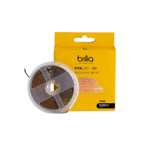 Fita LED 9,6W/mt 12v IP20 - Rolo 5mt - Brilia