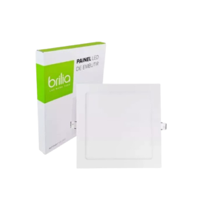 Painel LED Embutir 12W Quadrado 17cm - Brilia