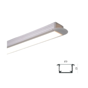 Perfil LED Embutir 10W/m 12v IP44 - L23xH13mm C/Molas(Gesso)