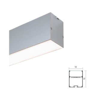Perfil LED Sobrepor 20W/m 12v IP44 – L50xH70mm C/Molas(Gesso)
