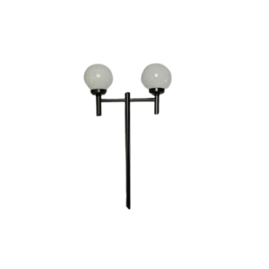 Poste de Iluminação Decorativo Globo Duplo E27