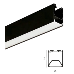 Perfil LED Sobrepor 20W/m 12v IP44 - L25xH38mm C/Molas(Gesso)