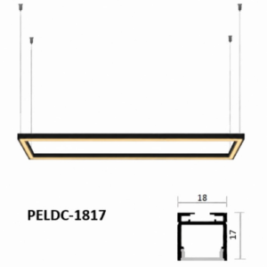 Pendente Perfil LED Retangular 165W PELDC-1817 - Homogênea